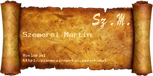 Szemerei Martin névjegykártya